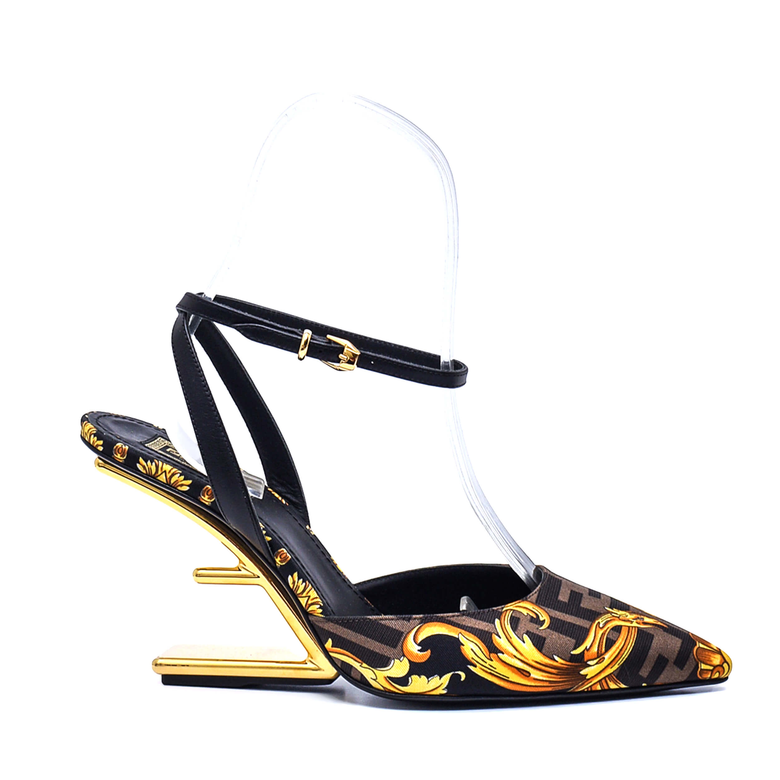 Fendi X Versace - Silk Fendace First 95MM Slingback Sandals / 39